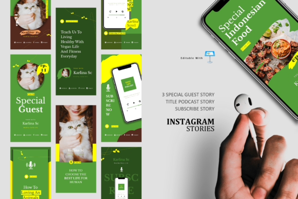 Download Vegan Podcast Ig Stories &amp; Post Keynote - Premium Resources